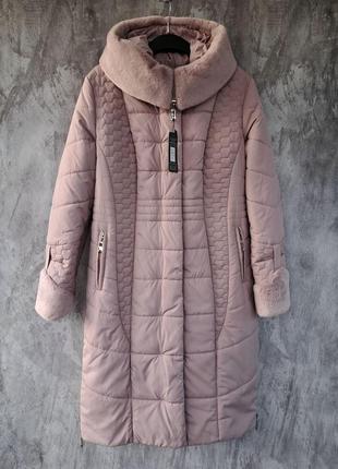 Зимове тепле жіноче пальто, довга зимня куртка, батал, 52,54,5...