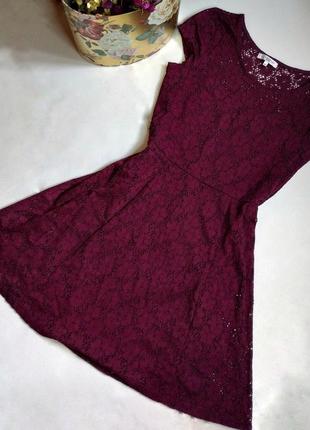 🔥распродаж🔥 фиолетовое короткое кружевное платье от new look