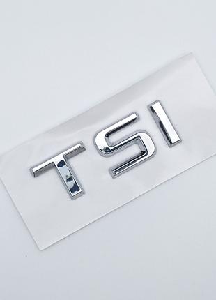Эмблема надпись TSI Skoda, (хром, глянец)