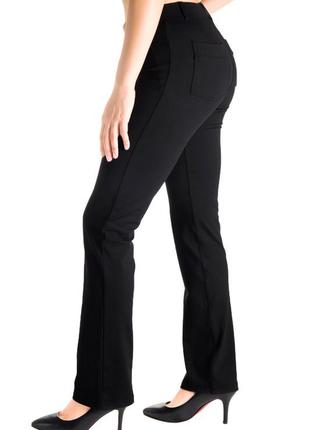 Прямые брюки с задними карманами (черные) yogipace