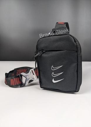 Сумка nike mini bag swoosh, черная, мессенджер, сумка через пл...