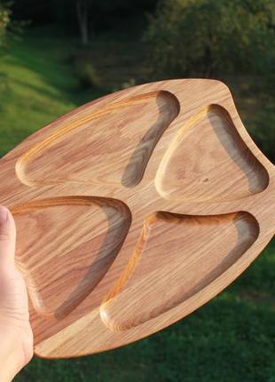 Деревянная овальная тарелка дерво дуб
