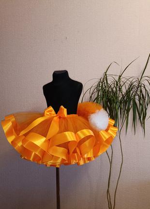 Карнавальний костюм лисичка фатінова оранжева пишна спідничка і х