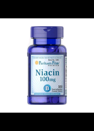Puritan's Pride Niacin 100 mg, 100 таблеток