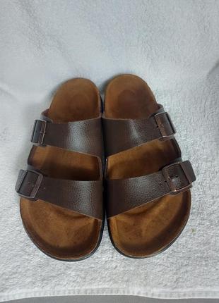 Шлепанцы сланцы birkenstock arizona 44p коричневые ортопедические