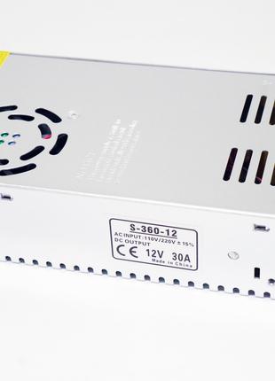 Блок питания адаптер 12V 30A 360W S-360-12 Метал