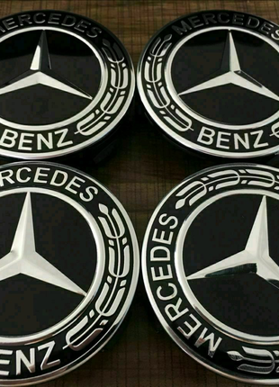 Ковпачки на диски Mercedes 75мм 5 112 dia66.6 w211 w221 w222 w212