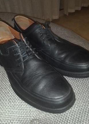 Кожаные туфли bastion 45 размер (30см), черного цвета