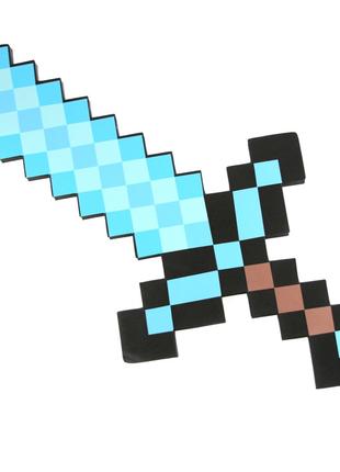 Пиксельный алмазный меч Майнкрафт RESTEQ 45см Minecraft Diamon...