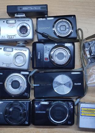 9 Фотоапаратів та об'єктив. Olimpus, Nikon, Samsung, Kodak