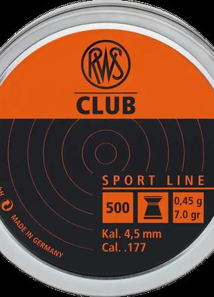 Пули RWS Club 4.50мм, 0.45г, 500шт от немецкой компании