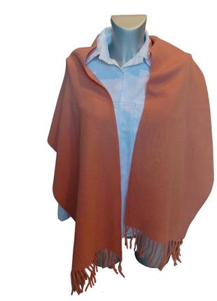Однотонный шерстяной шарф jago 160*37см персиковый