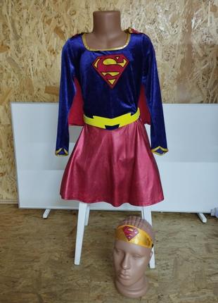 Карнавальный костюм платье супергероя супер девушка супермен