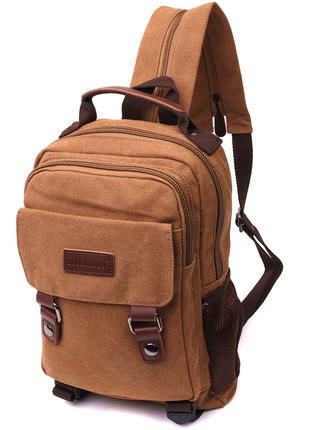 Удобный текстильный рюкзак с уплотненной спинкой и отделением ...