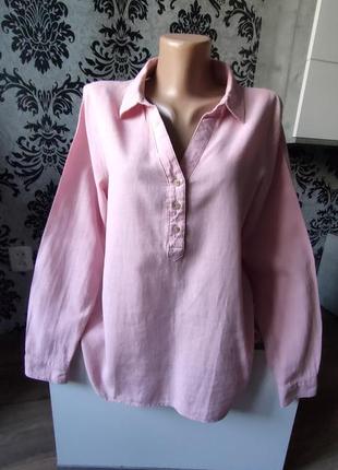 Нежная розовая рубашка из натуральной ткани