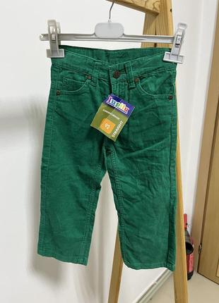 Зеленые вельветовые брюки для мальчика 92 нарядные штаны празд...