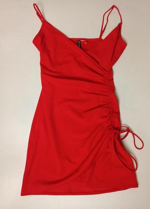 Красное мини платье от h&m