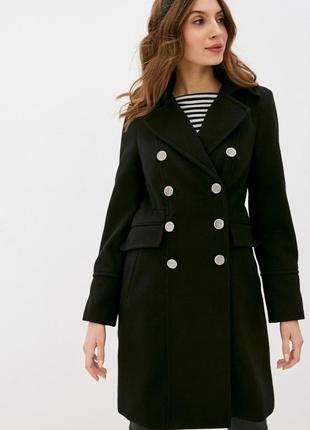 Черное модное пальто wallis