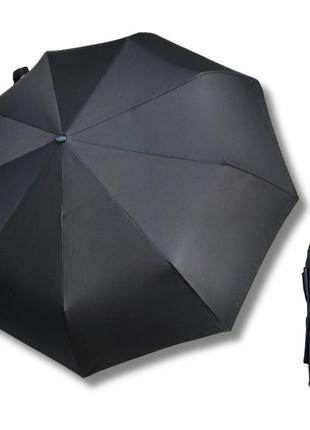 Черный мужской зонт автомат на 9 спиц от фирмы universal, легк...