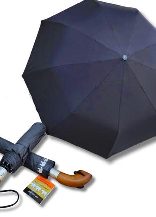 Мужской зонт полуавтомат три слона классический черный дизайн ...