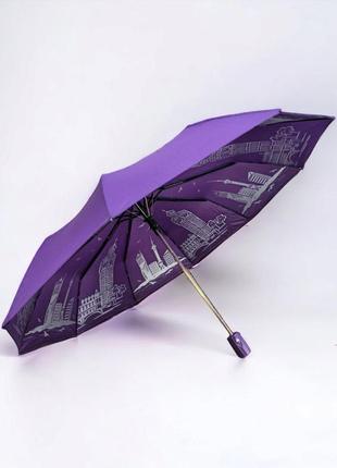 Жіноча парасолька напівавтомат складаний від дощу toprain 10 с...