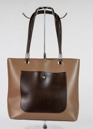Женская сумка коричневая сумка коричневый шопер мокко шоппер