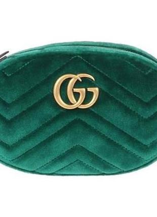 Женская сумка gucci на пояс зеленая