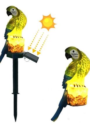 Садовый фонарь solar parrot на солнечной батарее попугай
