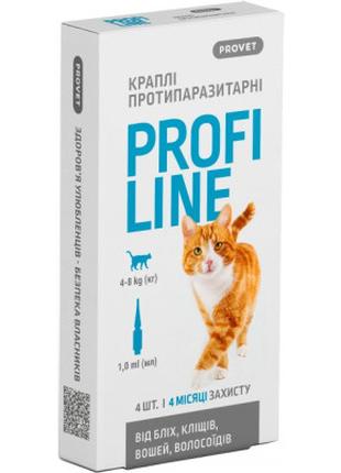 Краплі для тварин ProVET Profiline інсектоакарицид для кішок 4...