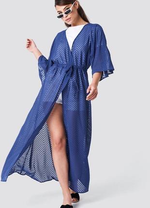 Синее пляжное платье макси / туника