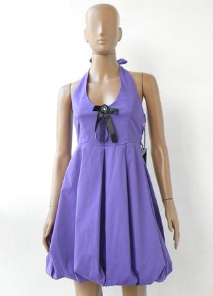 Стильное фиолетовое платье на завязках 42-48 размеры (36-42 ев...