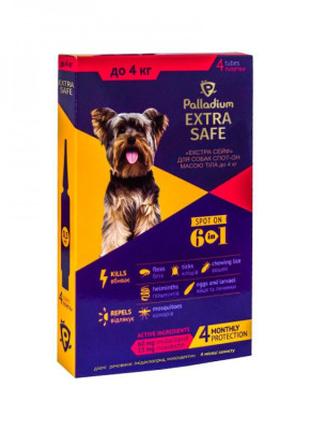 Капли для животных Palladium Extra Safe для собак весом до 4 к...