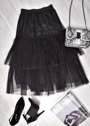 Черная юбка фатин люрекс.