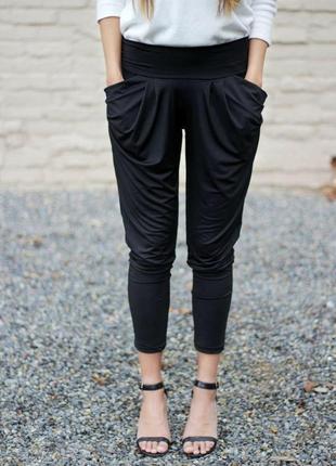 Зручні стильні красиві чорні легкі штани з кишенями zara