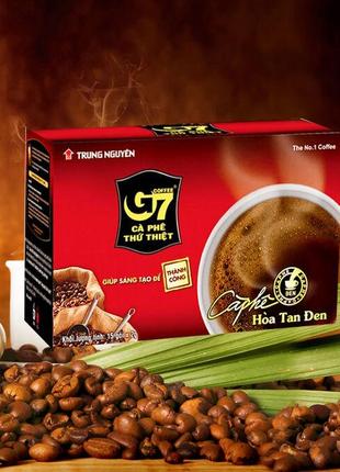 В'єтнамська натуральна розчинна кава G7 Black Coffee, 15 пакет...