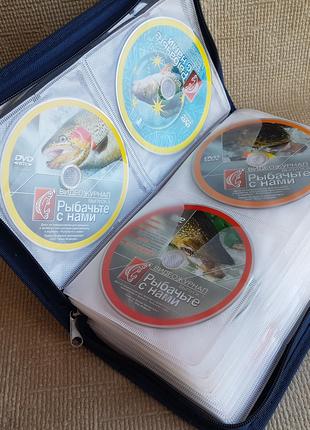 Коллекция DVD дисков Про рыбалку, в футляре, около 80 дисков