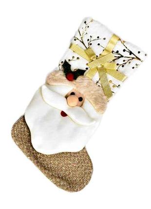 Новорічна шкарпетка для подарунків 19*43см Santa R30916 ТМ STE...