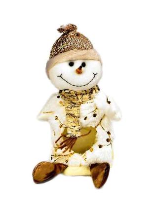 Новорічний мішок для подарунків Snowman 12*22см R30923 ТМ STENSON