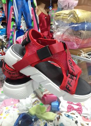 Літні Босоніжки сандалі для дівчинки сітка підліткові червоне ...