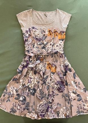 Платье сарафан с цветочным принтом