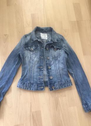 Джинсовый пиджак h&amp;m 4 34 xxs xs s