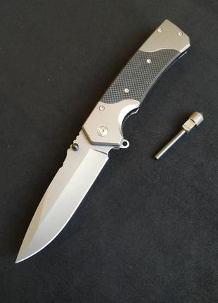 Тактический полуавтоматический складной нож Browning с кресалом.
