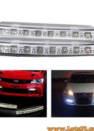 2шт Дневные Ходовые Огни 8 LED DRL светодиодные ДХО фонарь