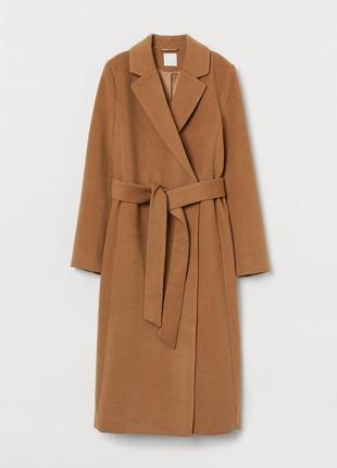 Пальто оригинал h&m tie belt coat 0872537