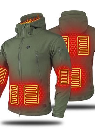 Аккумуляторная куртка с подогревом 7 зон XXL Зеленый