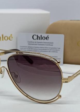 Chloe ce 121e очки женские солнцезащитные серый градиент в зол...