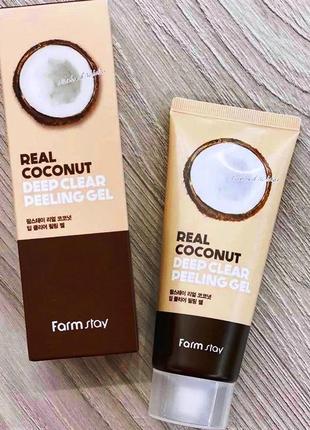 Farmstay real coconut deep clear peeling gel пилинг-скатка с к...