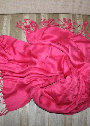 Красивый розовый шарф, палантин, размер 69*180 см