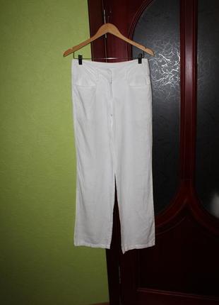 Белые женские льняные брюки, 34 размер, хs, miss ff