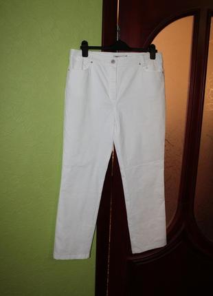 Белые котовые летние женские брюки, 44 eur наш 50-52 от toni d...